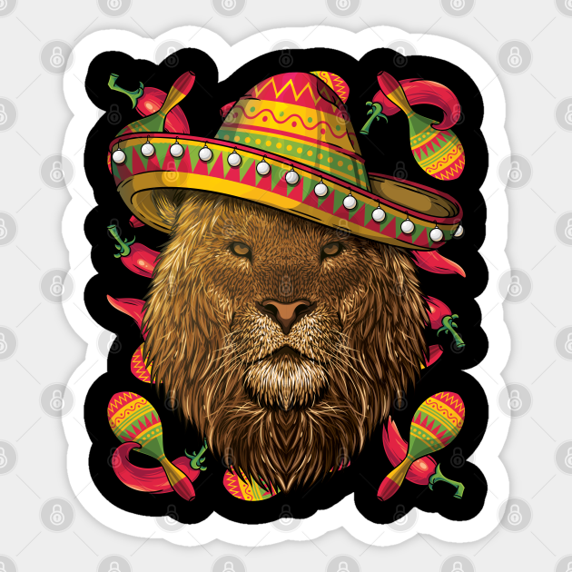 Cinco de Mayo Lion Sombrero Mexican Animal Fiesta Party Mexican Lion